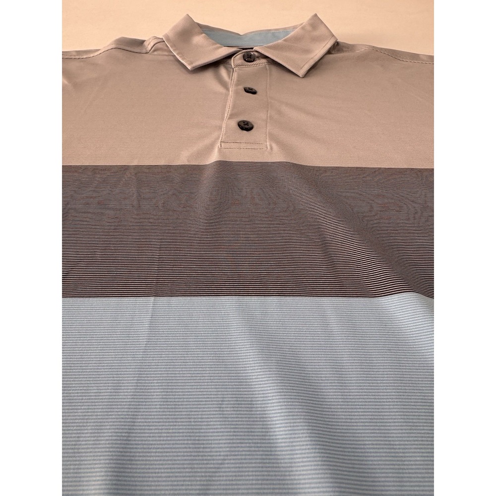 FootJoy FJ Performance Golf Polo Shirt Gray White Black Blue Color Block Mens XL